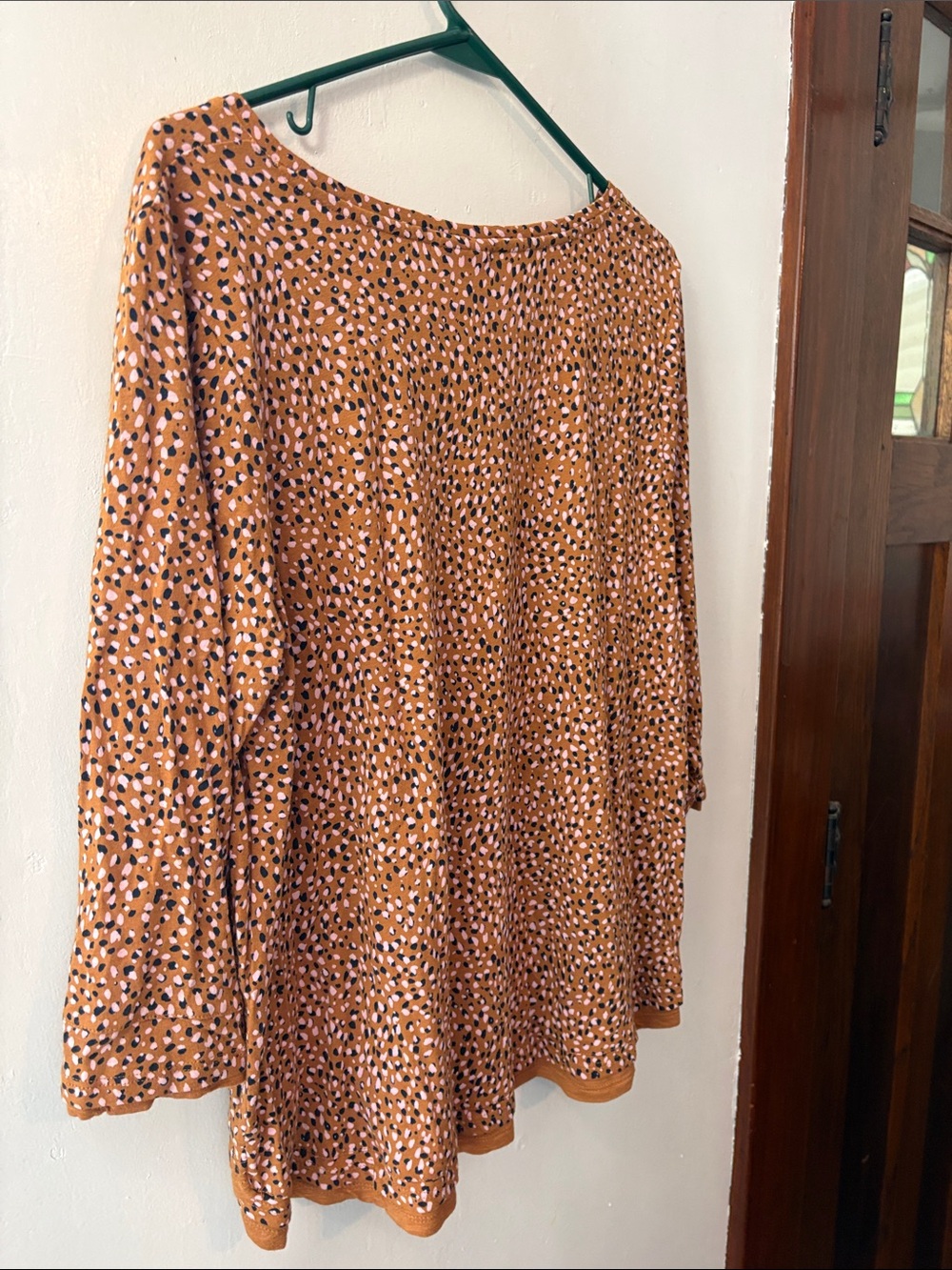 J. Jill Rust Multi-Dot Long Sleeve Boatneck Top Size Large Petite - Picture 7 of 9